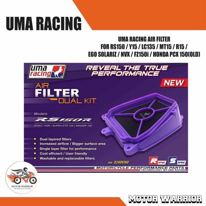 2022new UMA RACING Air Filter for Yamaha LC135 / Y15 / RS150 / MT15 / R15. /. EGO SOLARIZ / NVX