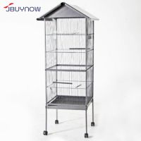 ( Promotion+++) คุ้มที่สุด Bird Cage with Wheels กรงนกเหล็กมีล้อ เคลื่อนที่ได้ 51.5x51.5x162cm CT-007 ราคาดี กรง สุนัข กรง หนู แฮม เตอร์ กรง สุนัข ใหญ่ กรง กระรอก