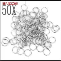 5FANGZHE 50PCS 15mm เข็มกลัด ตัวเชื่อมต่อ สแตนเลส ห่วงห่วง แยกพวงกุญแจ พวงกุญแจ