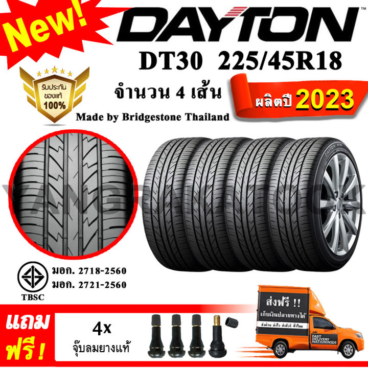 ยางรถยนต์-ขอบ18-dayton-225-45r18-รุ่น-dt30-4-เส้น-ยางใหม่ปี-2023-made-by-bridgestone-thailand