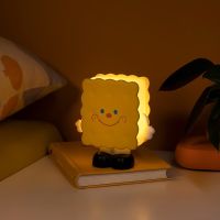 Cookies  night light ins style toast bread cookies ambient light bedroom bedside USB rechargeable LED desk lamp Night Lights