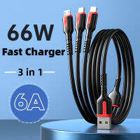 6A ไมโคร USB ชนิด C ชนิด3 In 1ยาว1เมตร/1.5เมตร66วัตต์สายชาร์จเร็วมากสายสปริงวันที่แบบพกพาอเนกประสงค์480Mbps การส่งข้อมูลที่ชาร์จเร็วโทรศัพท์มือถือ