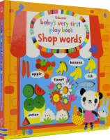 Baby S very first play book shop words babys Enlightenment supermarket Word Book English original imported Book cardboard book hole Book touch Book parent-child activity book