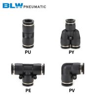 Pneumatic Air Connector Zinc Alloy Fitting PU PV PE PY 4mm 6mm 8mm 10mm 12mm Thread Straight Fittings Pipe Quick Connectors Hand Tool Parts Accessorie