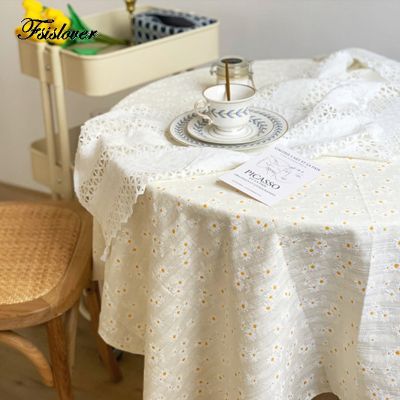 【CW】 Tablecloth Embroidered for Table Wedding Cover Blanket Easter Decoration 2023
