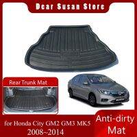 พรมกระโปรงหลังรถด้านหลังรถแบบพิเศษสำหรับ GM3 GM2ของเมืองฮอนด้า MK5 2008 ~ 2014กันน้ำการตกแต่งพื้นที่แผ่นปูพื้นบูตอุปกรณ์เสริมฝาครอบ