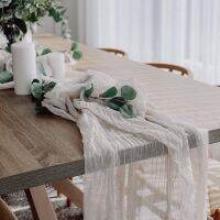 【hot】❏﹍  Gauze Wedding Table RunnerTable Setting Dining VintagePerfect for Birthday Banquets