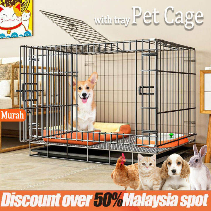 Easyfold Pet Cage with Poop Tray Large Spacious Collapsible Dog