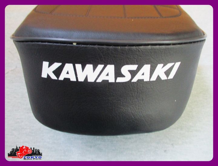 kawasaki-g7e-g7-double-seat-complete-black-เบาะ-เบาะรถมอเตอร์ไซค์-หนังพีวีซี-สีดำ-พร้อม-สกรีอักษร-สินค้าคุณภาพดี