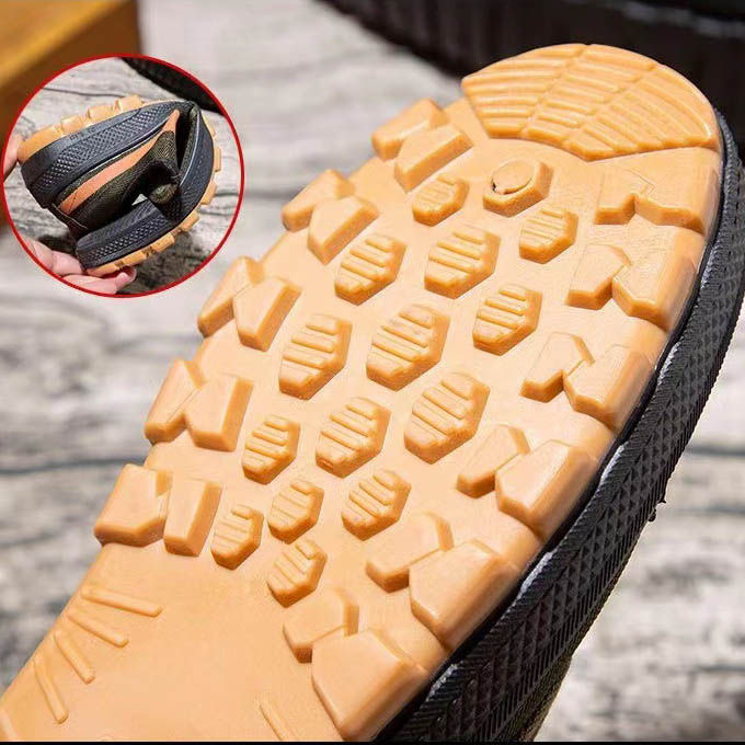 รองเท้าเซฟตี้สำหรับใส่เครื่องมือผู้ชาย-รองเท้าทำงานกันลื่นระบายอากาศ-รองเท้าประกันแรงงานกลางแจ้ง-รองเท้าผู้ชายที่มีเอ็นน้ำหนักเบาระงับกลิ่นกาย-รองเท้าปลดปล่อยเส้นเอ็นหนาของผู้ชาย-รองเท้าลายพรางผูกเชือ