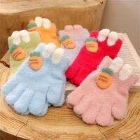 1 3 year old infants autumn and winter children radish cartoon cute five finger knitted warm gloves XMD2160