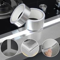 1 Roll Foil Tape Temperature-resistant Stain-resistant Glossy Surface Professional Kitchen Adhesive Aluminum Tape for Household