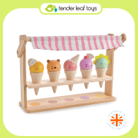 Tender Leaf Toys ของเล่นไม้ ชุดทำอาหาร ของเล่นบทบาทสมมติ ร้านไอศกรีมแสนอร่อย Scoops &amp; Smiles