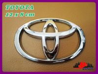 TOYOTA LOGO "CHROME" EMBLEM (size 12x8 cm.) with STICKER (1 PC.) // โลโก้ ตราสัญลักษณ์ โตโยต้า ชุบโครเมี่ยม พร้อม สติ๊กเกอร์