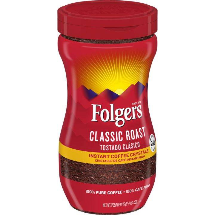 Folgers Classic Roast Instant Coffee Crystals 453g | Lazada PH