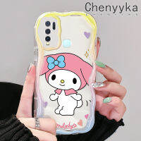 เคส Chenyyka สำหรับ VIVO Y30 Y50 Y30i การ์ตูนน่ารักสีชมพูเมโลดี้เนื้อครีมเคสโทรศัพท์โปร่งใสขอบคลื่นสต็อกเหมาะสำหรับเด็กผู้ชายและเด็กผู้หญิงเคสกันกระแทกเคสซิลิโคนอ่อนชัดเจน