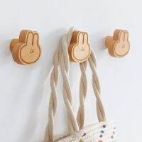 Wooden Animal Hook Rabbit Beech Multi-Purpose Hooks Coat Rack Bathroom Wall Hanger Room Decoration Hook Wardrobe Door Handle