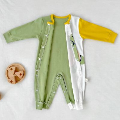 【Ready】🌈 0- mont baby sprg and autumn jumpsuit l moon baby boy long-sed romper -year-old new super cute and cute autumn clot