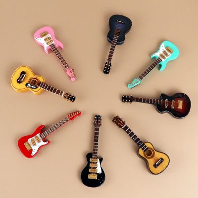 Personalized Mini Guitar Miniature Model Electric Guitar Model Customized Wooden Mini Ukulele Bass Musical Instrument Ornaments