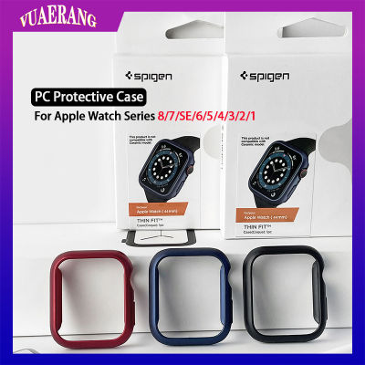 VUAERANG Spigen เคสกันกระแทก PC ใช้ได้กับ Apple Watch 38mm 40มม. 41มม. 42มม. 44มม. 45มม. ฝาครอบป้องกันกรอบบางสำหรับ I Watch Series 8/7 /Se/ 6/5/4/3/2/1อุปกรณ์เสริม