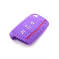 ✲┅ Muchkey For Volkswagen Touareg GTI Polo Golf Mk6/Plus Silicone Flip Remote Key Case Cover Floding Key 3 Button 1PC