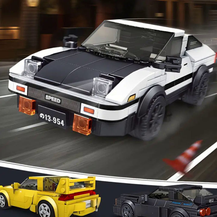 king-ae86-octa-car-on-display-set-city-super-car-building-block-racing-sports-car-racer-vehicle-supercar-moc-model-educatio