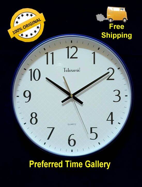 ORIGINAL Telesonic Wall Clock Q36442 Blue Case,Number Dial Lazada