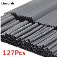 530/127Pcs Black Weatherproof Heat Shrink Sleeving Tubing Tube Assortment Kit Wrap Cable Electrical Connection Electrical Wire