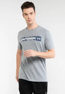 Under Armour Fish Hook Logo Short Sleeve Tee for Men - Sonar Blue/Carolina  Blue/Carolina Blue