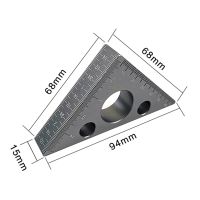 ไม้ฉากที่เหมาะสมอะลูมินัมอัลลอยระดับ90องศาไม้บรรทัดสามเหลี่ยมงานไม้ไม้วัดความสูงเครื่องมือ DIY ของช่างไม้เมตริกไม้ฉากนิ้ว