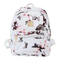 Womens Leisure Campus wind Printing backpack(white)