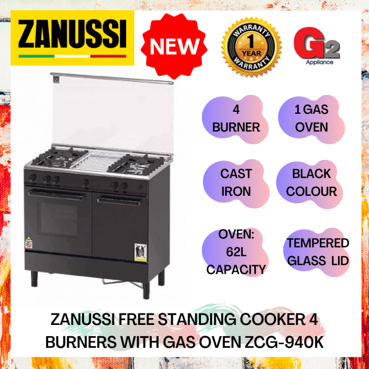 ZANUSSI (Authorised Dealer)FREE STANDING COOKER 4 BURNERS WITH GAS OVEN