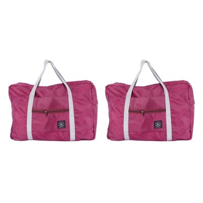 2X Large Capacity Casual Folding Waterproof Luggage Storage Bags Suitcase Travel Pouch Handbag Tote Bag Burgundy