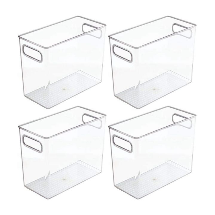 4-pack-tall-plastic-kitchen-pantry-cabinet-refrigerator-or-freezer-food-storage-bin-with-handles-organizer-for-fruit