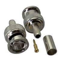 1Pcs Connector BNC Male Plug Crimp 75ohm RG58 RG142 LMR200 RG400 Cable RF Coaxial Brass