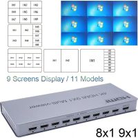 4K HDMI 8X1 Quad Multi-Viewer Switcher 8 9 In 1สวิตช์ไร้รอยต่อ9X1 Multipviewer Splitter Picture จอทีวี HD ตัวแบ่งหน้าจอ