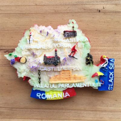 3D Hand-painted Map of Romania Black Sea Fridge Magnet Tourist Souvenir Craft GIFT IDEA