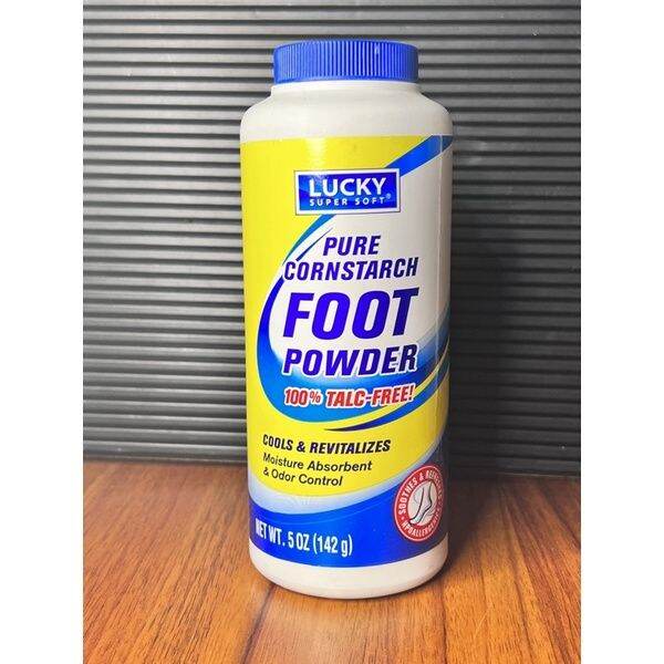 Lucky Super Soft Pure Cornstarch Foot Powder 100 Talc Free 142g Grams