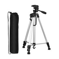 Camera Tripod 55 Inch Live Streaming Tripod with Phone Holder and Bag for Camera Phone Max Load 3KG Silver