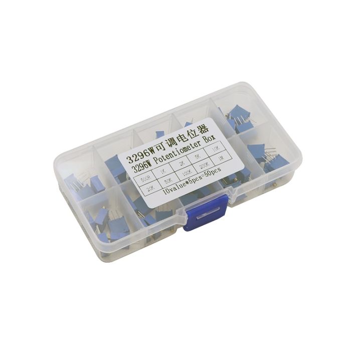 50pcs-10valuex5pcs-3296w-multiturn-trimmer-potentiometer-kit-high-precision-variable-resistor-500r-1k-2k-5k-10k-50k-100k-1m