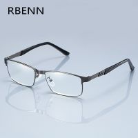 RBENN Stainless Steel Men Business Reading Glasses Full Frame Metal Presbyopia Optical Eyeglasses +0.75 1.75 2.25 2.75 5.0 6.0