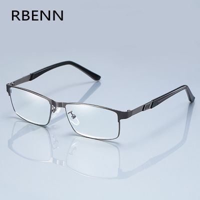 RBENN Stainless Steel Men Business Reading Glasses Full Frame Metal Presbyopia Optical Eyeglasses +0.75 1.75 2.25 2.75 5.0 6.0