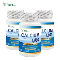 แคลเซียม ขายดีอันดับ 1 เดอะเนเจอร์ แคลเซียม คาร์บอเนต X 3 ขวด Calcium 1000 Calcium Carbonate THE NATURE บรรจุ 30 เม็ด