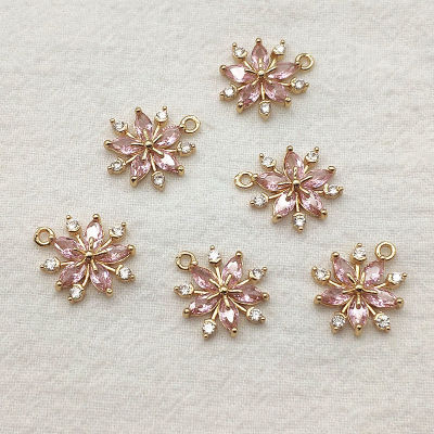 New Arrival! 18x15mm 50pcs Cubic Zirconia Flower Charm For Handmade Necklace Earring Parts DIY Accessories,Jewelry Findings