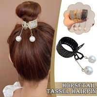 VERSA สง่างามเรียบหรู แฟชั่นสำหรับผู้หญิง คลิปหนีบผม Barrettes บาร์เร็ตต์ พู่ห้อยคอ ไข่มุกไข่มุก กิ๊บติดผมสไตล์เกาหลี อุปกรณ์เสริมผม ที่หนีบผมหางม้า กิ๊บติดผมผู้หญิง