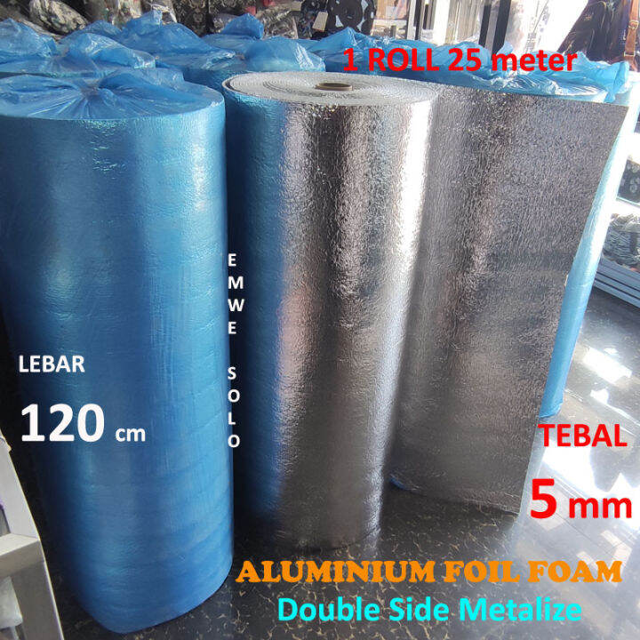 [ 1 RoLL ] Tebal 5MM Thermal Busa Foam Aluminium Foil / Peredam Panas ...