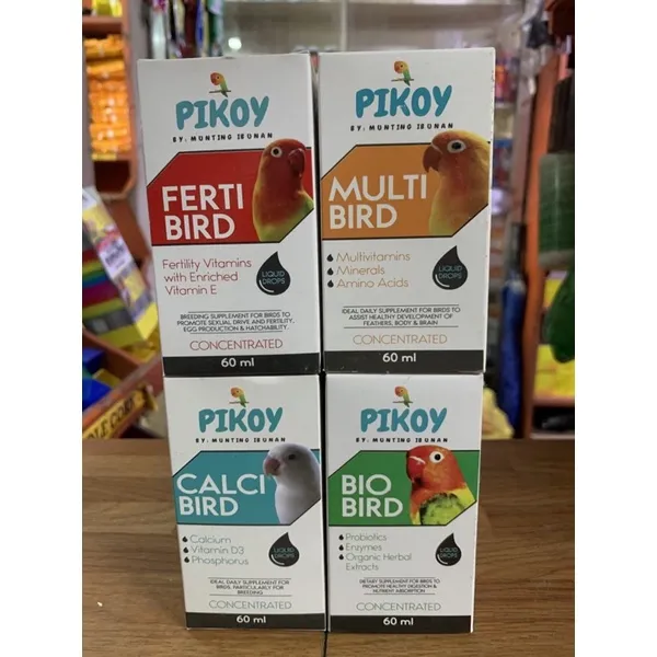 Pikoy Ferti Bird Multi Bird Bio Bird Cacli Bird Vitamins 60ml by