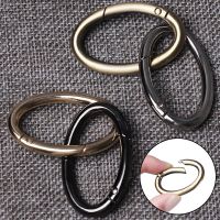 ◈▩ 2Pcs New Zinc Alloy Plated Gate Spring Oval Ring Buckles Clips Carabiner Purses Handbags Oval Push Trigger Snap Hooks Carabiners