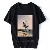 Extraterrestrial Astronaut In The Beach T Shirt Men Summer New White Casual Homme Short Cool Geek Tshirt Unisex Gift XS-6XL