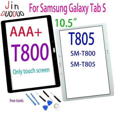10.5 "สแครนเหมาะสำหรับ Samsung Galaxy Tab S T800 T805แผงหน้าจอสัมผัสกระจกด้านหน้าแผงดิจิไทเซอร์เซ็นเซอร์แท็บเล็ตอะไหล่ SM-T800 SM-T805